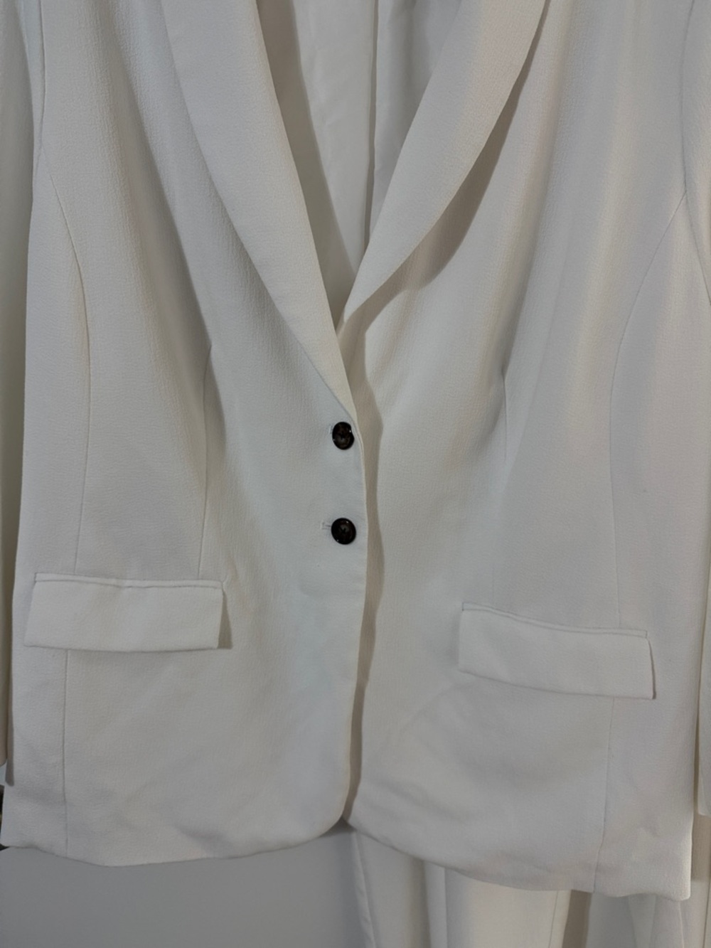 Jessica London Cream Two-Piece Pantsuit Jacket & Trousers - Picture 6 of 13
